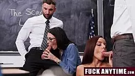 teen and milf teacher turning into sexual goddesses at college