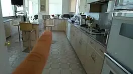 amateur stepsis bends over for doggystyle with monster cock and gargles cum in mouth.