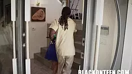 Clara Trinity Blows Donnie Rock's Big Black Cock in Thong Reality Scene