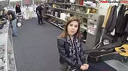 Petite Brunette Licks Ass Then Gets Fucked Doggy In Office