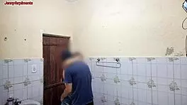 young couple having sex in a bar in public