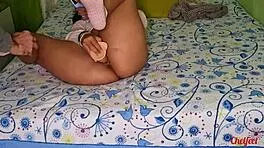 Fucking my pussy with dildo while watching porn, Tinder date teases my feet.