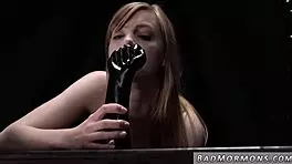 Teen grinding and double penetration gang bang