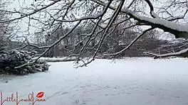 Asian Babe Luna Sucks BWC in Snowy Public Park, Nearly Caught in Action