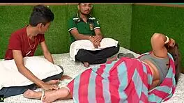 Indian stepmom joins teen 18+ for wild threesome action