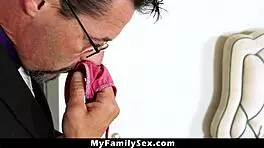 Stepdad plays burglar to fuck stepdaughter