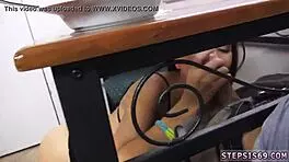 Sexy loud teen sucking stepbros banana