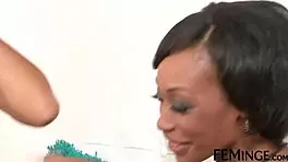 Astonishing threesome with horny models in Feminge 4K.