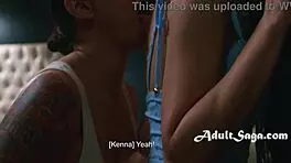 butch milf dominates her young blonde date with wet pussy licking and domination