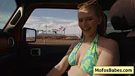 Blonde natural slutty girl sahara skye craves for charles deras hard cock and suck it in the car