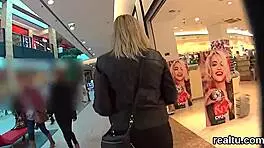 charming czech girl is seduced in the shopping centre and banged in pov