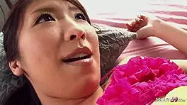 Tricked my skinny Asian step sister into fucking and creampied