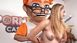 Does super hot blonde athena fleurs get her twat dripping with cum in casting