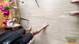 Petite Tattooed Sexy Latina Experiences First Porn Casting Couch Blowjob