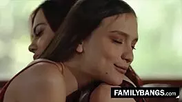 pigtailed redhead tribs stepsister for intense orgasm