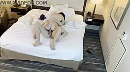 fucking petite tattooed beauty's tight pussy cowgirl style, rough and intense with her young body