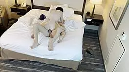 fucking petite tattooed beauty's tight pussy cowgirl style, rough and intense with her young body