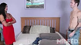 massive cumshot on my step mom’s big tits after rough banging