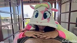 OMG, redhead teen gives magical deepthroat blowjob and swallows! 🔥