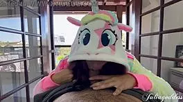 OMG, redhead teen gives magical deepthroat blowjob and swallows! 🔥