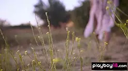 Why are Daniella Smith and the teen 18+ doing nude yoga outdoors?