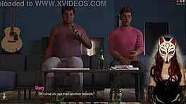 Why is the MILF in corset sucking his cock while he orgasms?