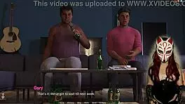 Why is the MILF in corset sucking his cock while he orgasms?