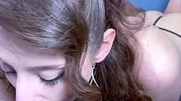 pov massive cum facial for goth babe in black lipstick deepthroat 😍