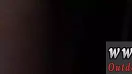 group sex slave gets fast rough anal in outdoor public bondage