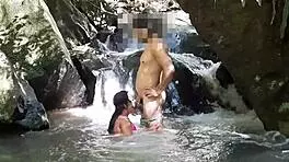 No Better Sight Than Fucking Latina Teen's Asshole By Waterfall And Cumming Inside
