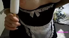 Young pretty woman reveals big tits in stockings