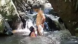 No Better Sight Than Fucking Latina Teen's Asshole By Waterfall And Cumming Inside