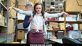 teen caught stealing gets punished with blowjob in garage 😈