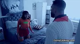 sloppy deepthroat oral by curvy big tit velma in cosplay 😋