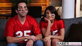 Lucas Frost and Adria Rae enjoy nerdy snack in glasses