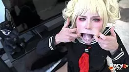 toga himiko deep sucking big dick until cum on face