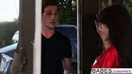 Lucas Frost and Adria Rae enjoy nerdy snack in glasses