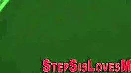 Petite girls licking snow cones with stepsis