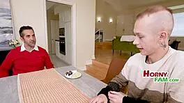 Is this petite blonde the right fit for the family-in-law's taboo threesome with riding and fucking?