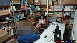 Teen Shoplifter Fucked by Security While Stepdad Watches