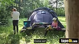 beautiful young woman tricked into riding in the forest