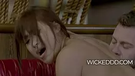 Petite asian waitress gets carried and fucked