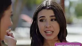 Sexy Hot Lesbian Teens Kylie Rocket and Theodora Day Kiss Tenderly and Enjoy Sofa Sex!