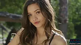 Tiny brunette teen 18+ shows off hot dancing moves. She strips down revealing small tits and tight body.