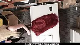 LP Officer Dominates Petite Blonde Teen Darcie Belle, Blackmails Her With Cock And Delivers Cumshot After Catching Her Stealing