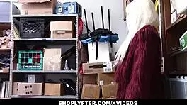 LP Officer Dominates Petite Blonde Teen Darcie Belle, Blackmails Her With Cock And Delivers Cumshot After Catching Her Stealing