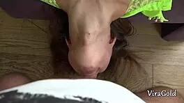 A beautiful girl comes home for intense anal doggystyle, getting face fucked and covered in cum on her face and in her mouth.