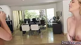 Passionate lesbian teen licks her partner's ass with intense emotion.