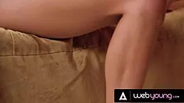 hot redhead veronica leal stuns roommate with lingerie lesbian romp