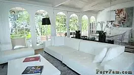 Fake taxi ride with petite blonde teen 18+ getting anal from stepbro and boyfriend 😏